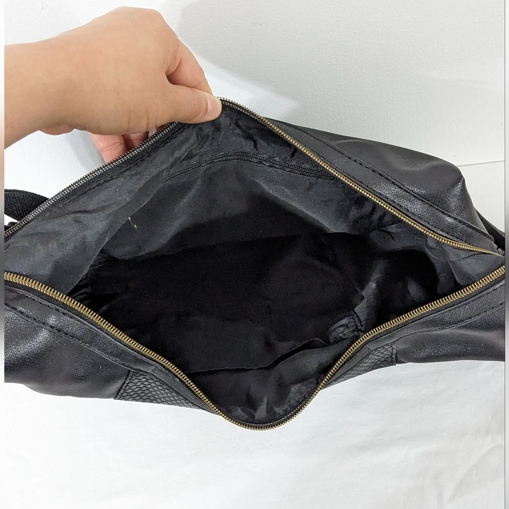 Women's Faux Leather Black Marcella Hobo Handbag, NEW WITH TAG